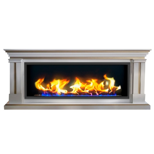 Биокамин в линейном портале "Русский огонь" Вермонт с защитным и декоративным стеклом