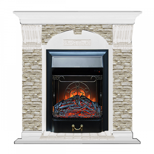 Арочный Грот однотонный (белый)+Majestic Black