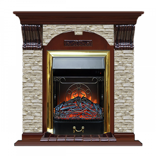 Арочный Грот однотонный (красное дерево)+Majestic Brass