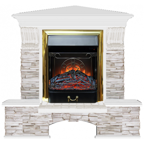 Бостон К Мисхор угловой (белый)+Majestic Brass