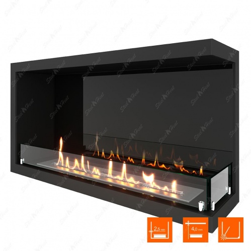 Биокамин угловой SteelHeat Leader 900 правый стекло + стемалит