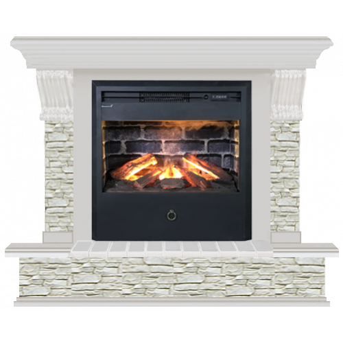 Панорама грот однотонный (беленый дуб)+Samba 3D