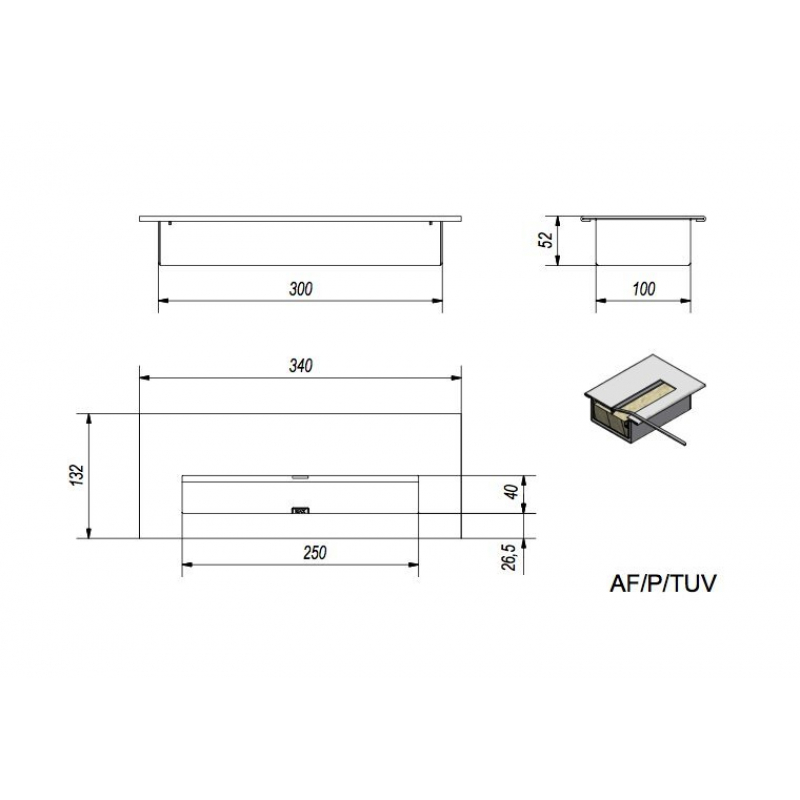 Биокамин Kratki Quat TUV HORIZONTAL по цене 