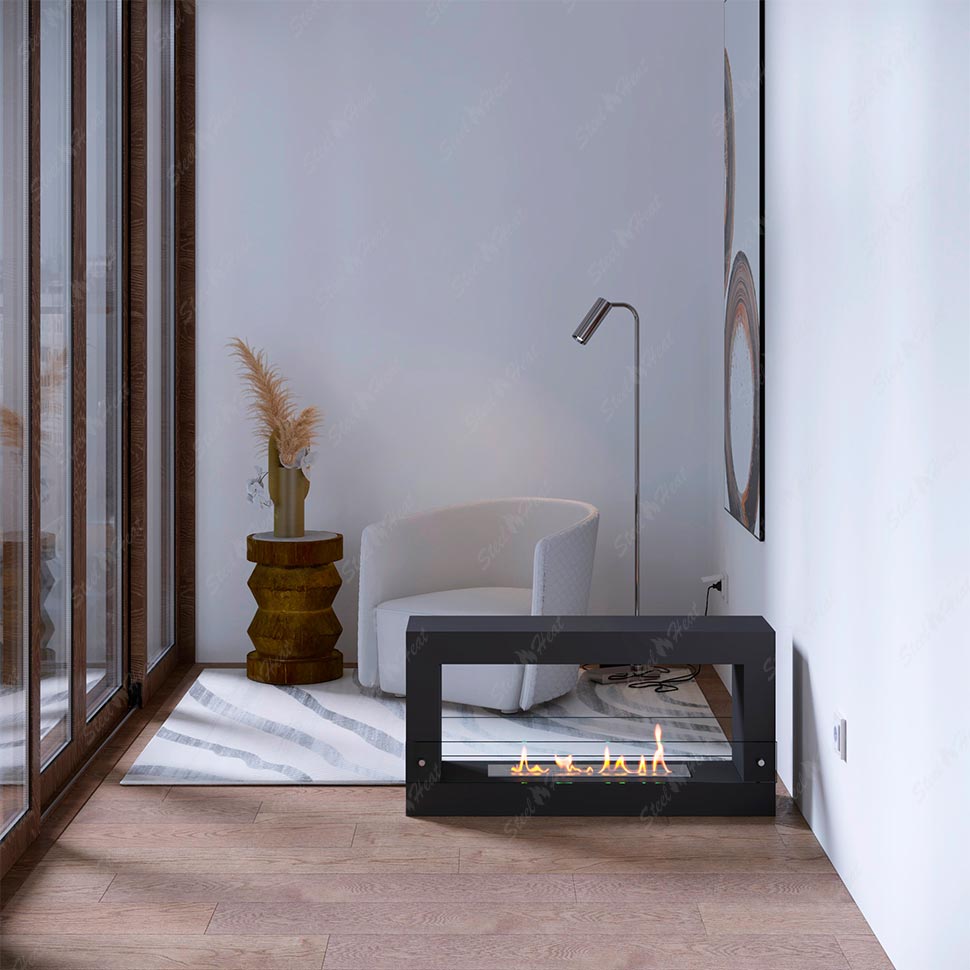 Биокамин напольный SteelHeat FRAME ONE 900 стемалит по цене 48 720 руб.