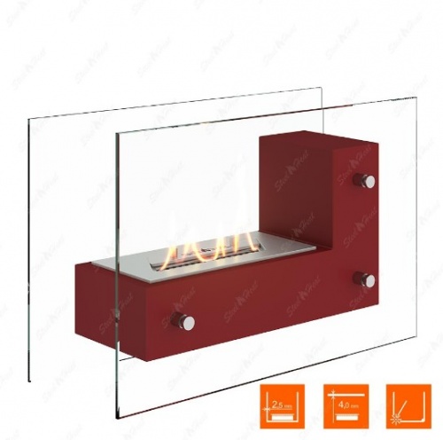 Биокамин напольный SteelHeat TETRISE 500 красный