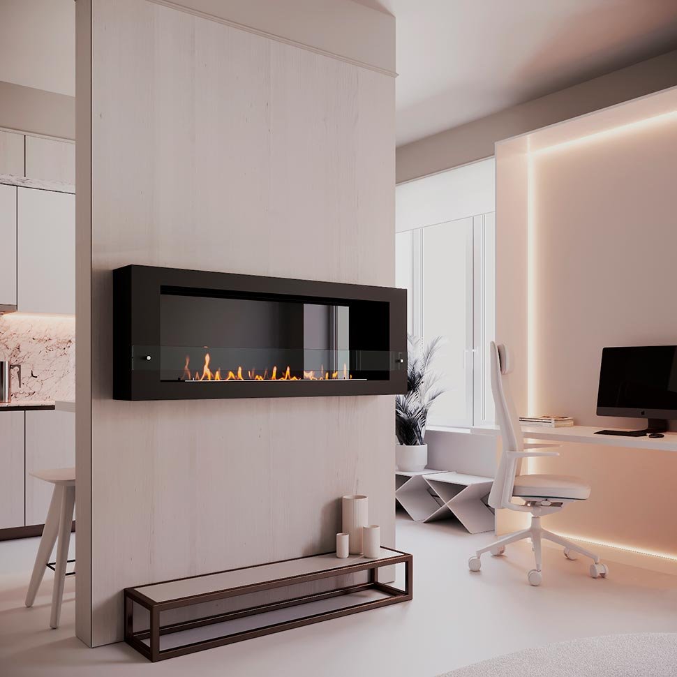 Биокамин SteelHeat WALL ONE 1200 LITE черный, стекло по цене 40 110 руб.