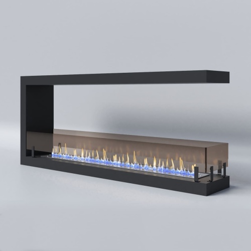 Биокамин "Русский огонь" Честер Торцевой 1200 с защитным стеклом