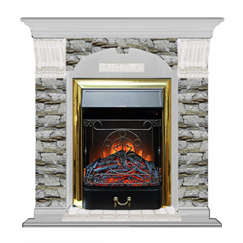 Арочный Алтай (беленый дуб)+Majestic Brass