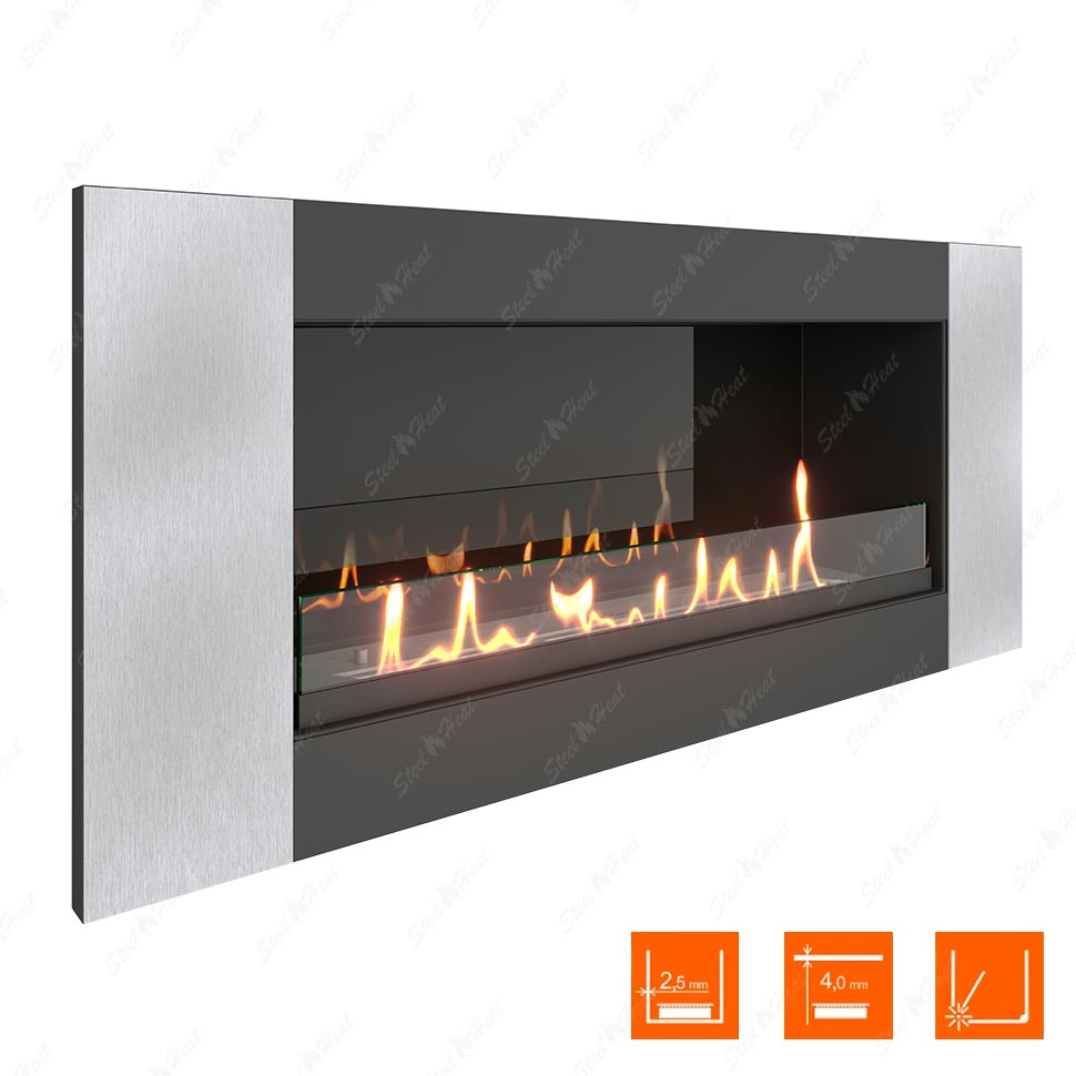 Биокамин SteelHeat LONG-V 900 XL стекло + стемалит по цене 43 088 руб.