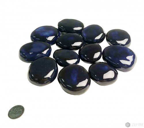 Декоративные керамические камни Космос (синие) 14 шт