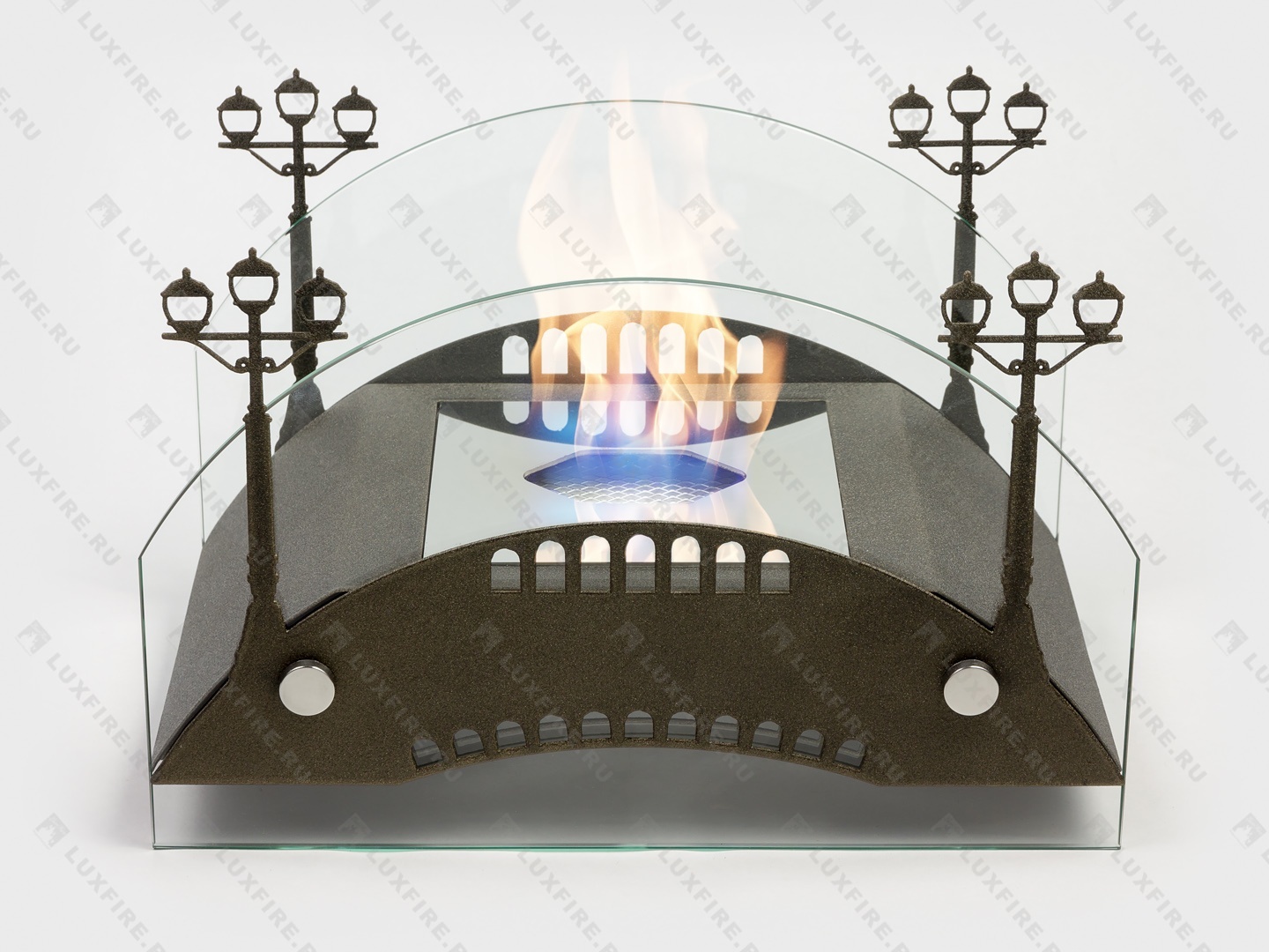 Настольный биокамин Lux Fire "Пушкинский мост" М (бронза) по цене 19 602 руб.