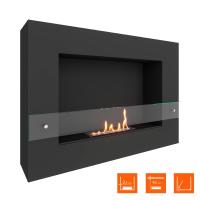 Биокамин SteelHeat WALL GRAND 900 LITE черный, стекло