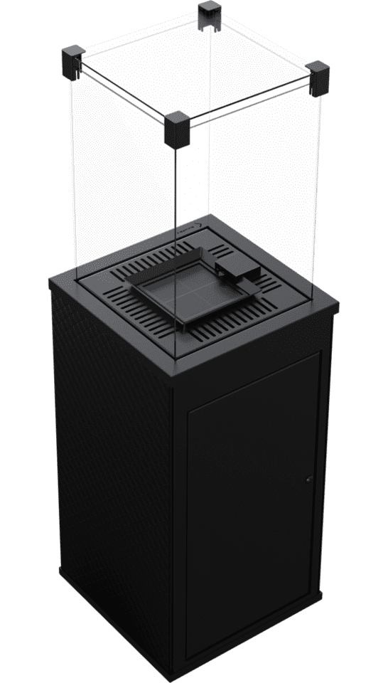 Газовый нагреватель Kratki PATIO Mini/M/G31/37Mbar/B, белое стекло, с ручным управлением