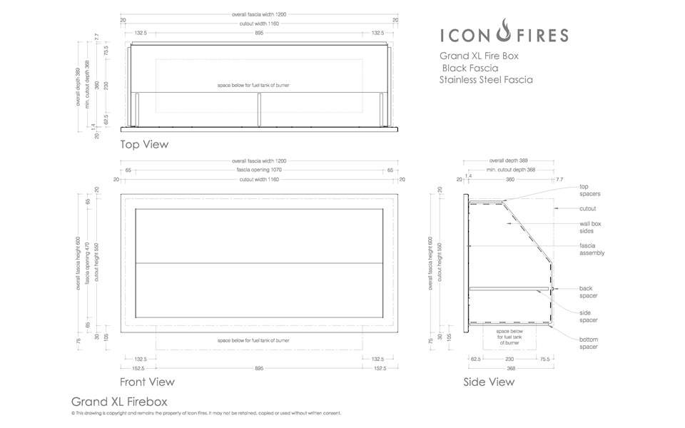 Встраиваемый биокамин GRAND XL FIREBOX Black по цене 357 900 руб.