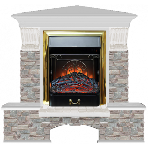 Бостон К Грот цветной угловой (беленый дуб)+Majestic Brass