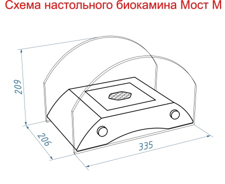 Настольный биокамин Lux Fire "Пушкинский мост" M Бронза по цене 19 602 руб.