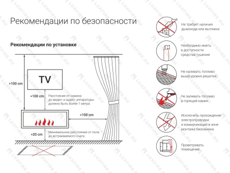 Встроенный биокамин Lux Fire Фронтальный 640 S по цене 43 890 руб.