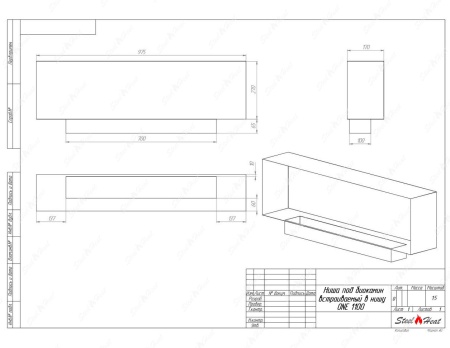 Биокамин SteelHeat ONE-H 1100 стекло + стемалит по цене 57 750 руб.